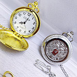 Карманные часы на цепочке Герб Серебро / Белый циферблат, фото 4