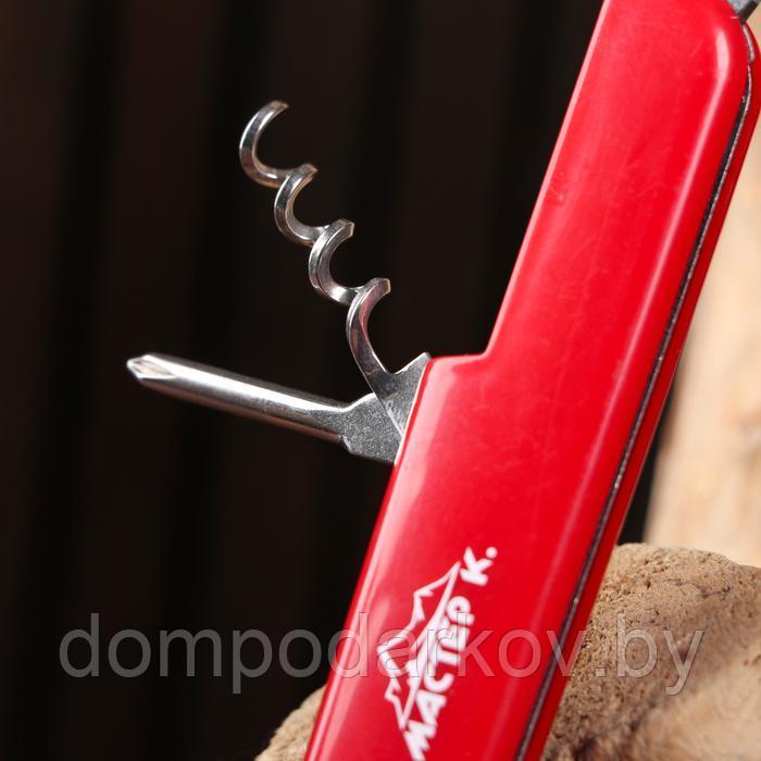 Нож швейцарский "Мастер К" 5в1, красный - фото 4 - id-p195801268