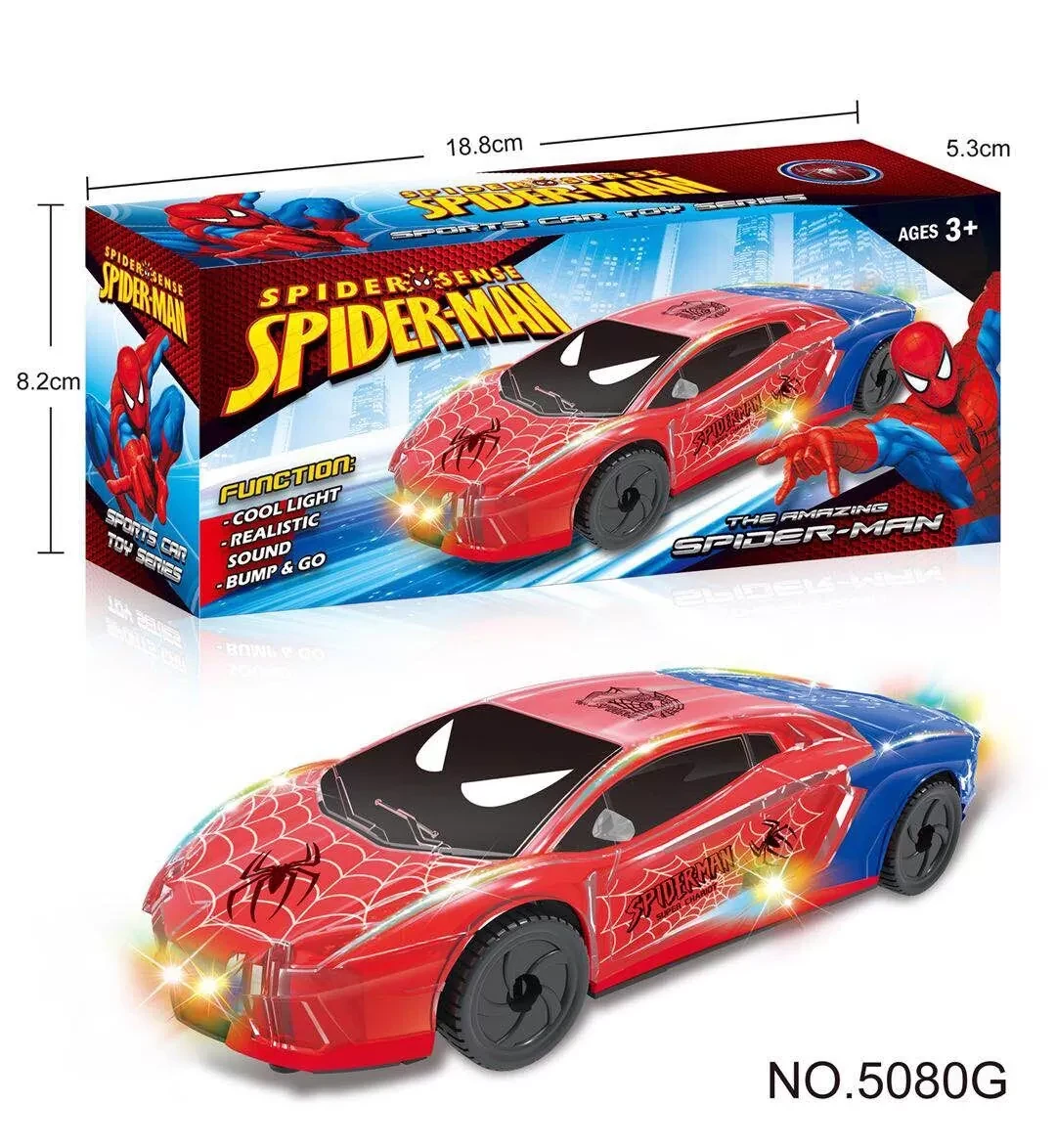 Игрушка "Машинка человек паук" со световыми и звуковыми эффектами.