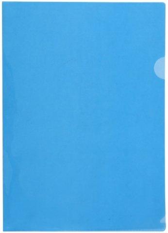 Папка-уголок пластиковая OfficeSpace А4 толщина пластика 0,15 мм, прозрачная синяя - фото 1 - id-p195800410