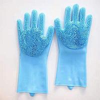 Хозяйственные силиконовые перчатки для уборки или мытья посуды, синий 557155