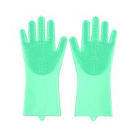 Хозяйственные силиконовые перчатки для уборки или мытья посуды, зеленый 557156