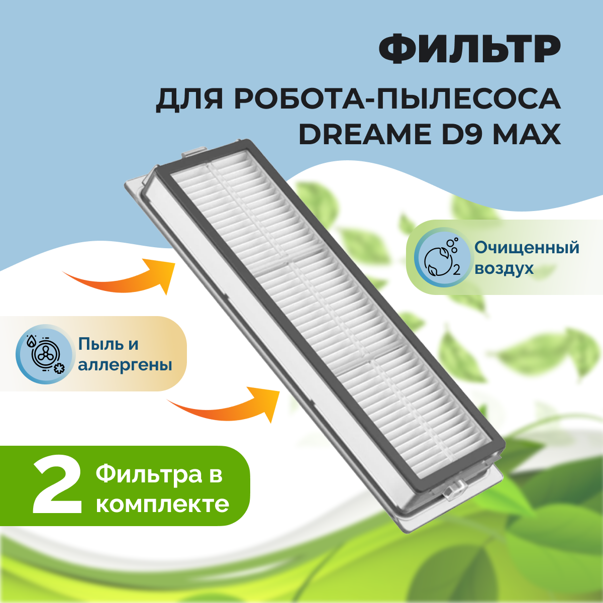 Фильтры для робота-пылесоса Dreame D9 Max, 2 штуки 558103