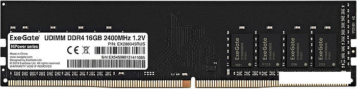 Оперативная память ExeGate HiPower 16GB DDR4 PC4-19200 EX288045RUS, фото 2