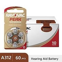Батарейка для слуховых аппаратов Rayovac 312 (Воздушно-цинковая)