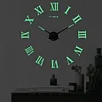 Часы настенные Сделай сам .Светящиеся 3D  Конструктор  Самоклеящиеся.  Диаметр 100-120 см. Римские, фото 5