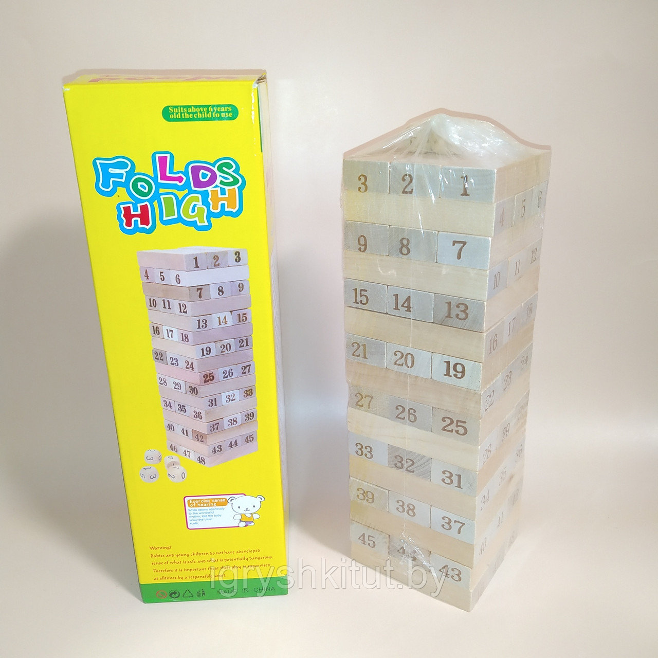 Настольная игра Дженга Party (Jenga, Башня) с цифрами - фото 2 - id-p94037485