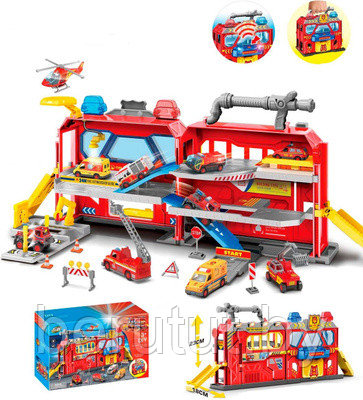 Детская игрушка паркинг гараж, парковка Пожарная станция - фото 1 - id-p195893515