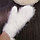 Варежки (рукавицы) белые вязаные пуховые из пуха кролика, фото 2