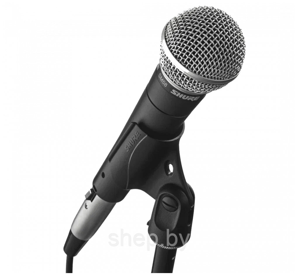 Микрофон проводной Shure SM58 с держателем - фото 1 - id-p195910685