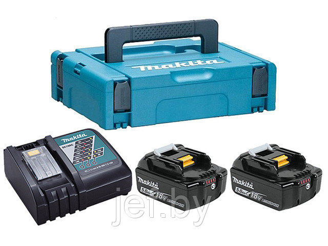 Комплект аккумулятор 18.0 в bl1850b 2 шт + зарядное устройство dc18rc MAKITA 198311-6