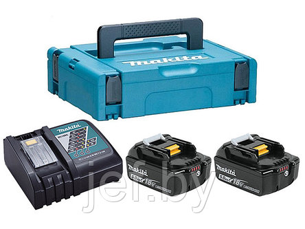 Комплект аккумулятор 18.0 в bl1850b 2 шт + зарядное устройство dc18rc MAKITA 198311-6, фото 2