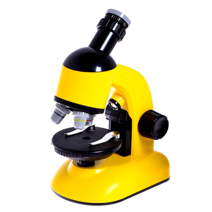 Микроскоп детский «Юный ученый» кратность х100, х400, х1200, подсветка, цвет жёлтый - фото 2 - id-p195964174