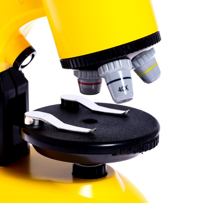Микроскоп детский «Юный ученый» кратность х100, х400, х1200, подсветка, цвет жёлтый - фото 5 - id-p195964174