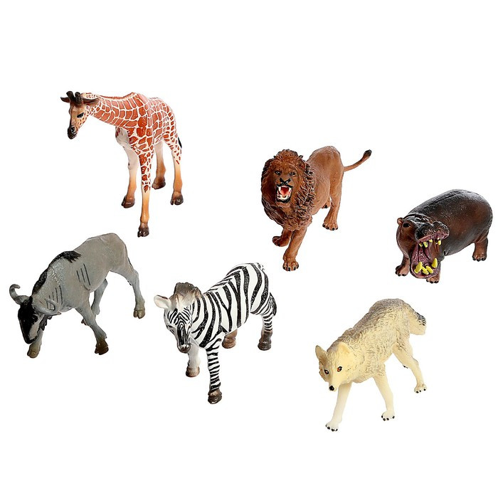 Набор животных «Звери Африки», 6 фигурок - фото 1 - id-p195964057
