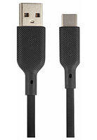 Кабель USB/Type-C, 3.0A, 1м. силикон (черный), QUMO