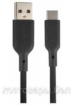 Кабель USB/Type-C, 3.0A, 1м. силикон (черный), QUMO - фото 1 - id-p195974121