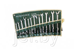 Набор ключей комбинированный 14 предметов на полоте ROCKFORCE RF-5145R