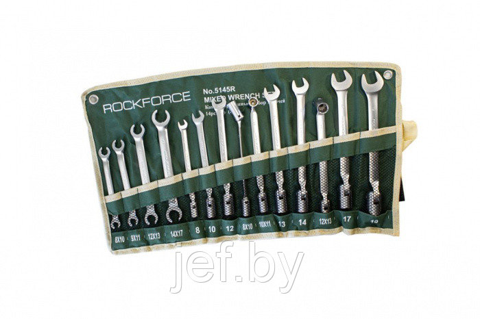 Набор ключей комбинированный 14 предметов на полоте ROCKFORCE RF-5145R - фото 1 - id-p195975395