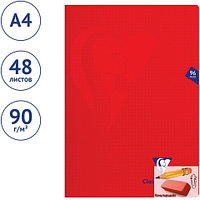 Тетрадь А4 Clairefontaine Mimesys, 48 листов, на гребне, обложка пластиковая, красная