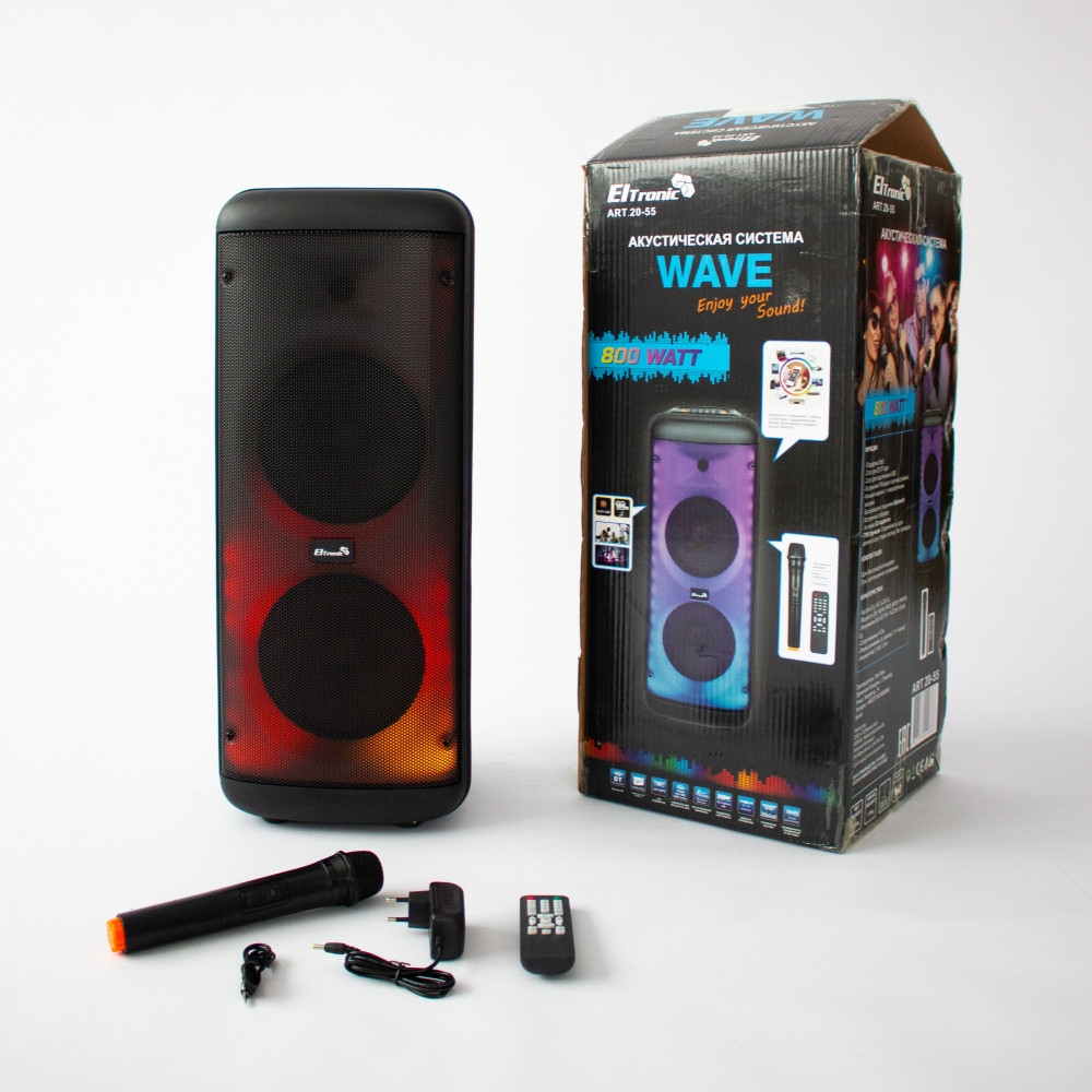 Акустическая система WAWE 800 WATT арт. 20-55 с микрофоном и RGB цветомузыкой - фото 2 - id-p195976952