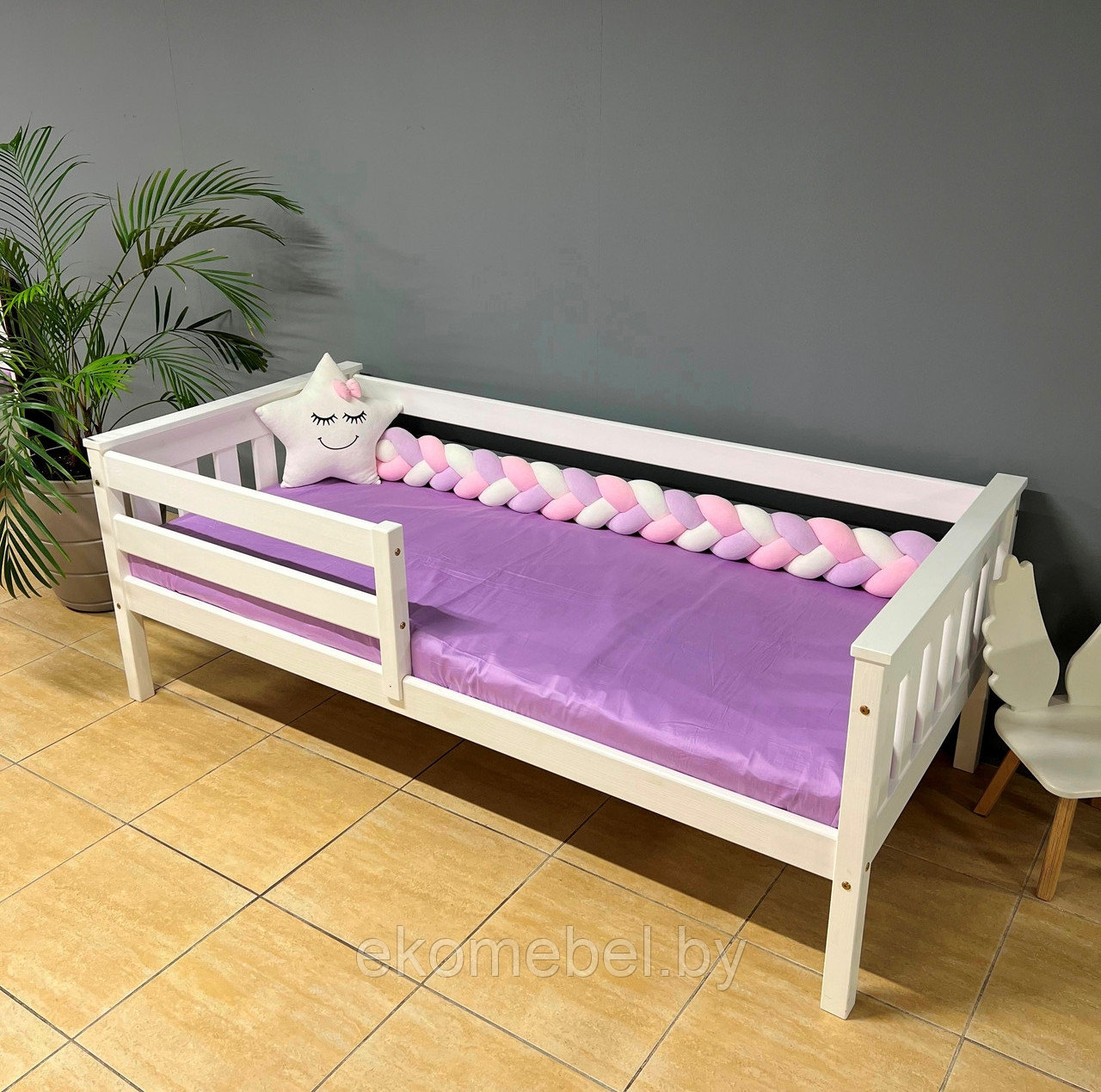 Кровать с бортиком "Макс" (80х160, 80х180, 90х200 см) Массива сосны