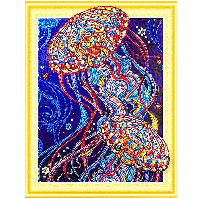 Алмазная мозаика (живопись) 40*50 см, медузы, фото 1