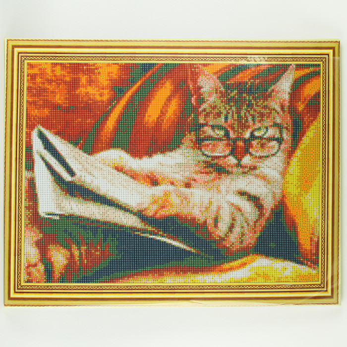 Алмазная мозаика (живопись) 40*50 см, учёный кот - фото 4 - id-p195991397