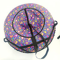 Тюбинг (ватрушка, надувные санки) 110см. Emi Filini Design (фиолетовый с сердечками)