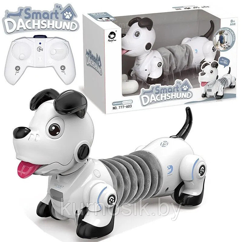 Игрушечная Собака на радиоуправлении Такса белая интерактивная, 777-603 - фото 1 - id-p195991623