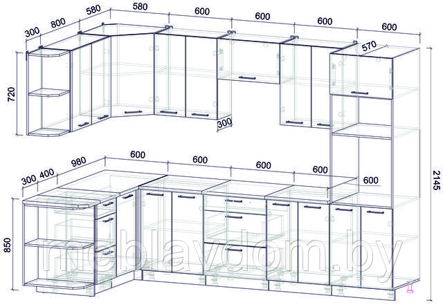 Угловая кухня Мила Лайт 1,68х3,0 м. - фото 10 - id-p195991808