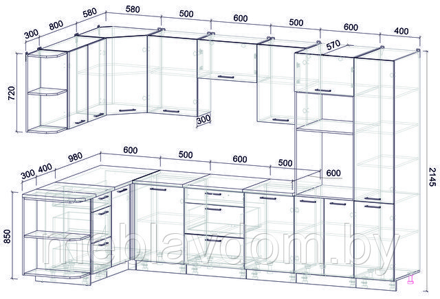 Угловая кухня Мила Лайт 1,68х3,2 м. - фото 4 - id-p195991809