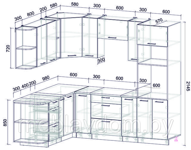 Угловая кухня Мила Лайт 1,88х2,4 м. - фото 9 - id-p195991811