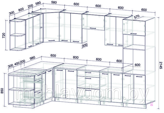 Угловая кухня Мила Лайт 1,88х3,0 м. - фото 7 - id-p195991814