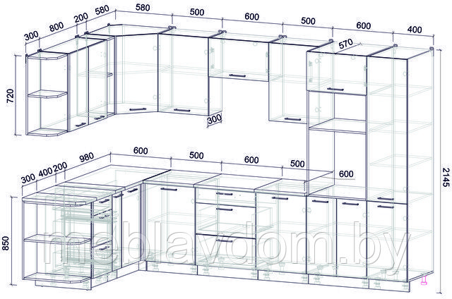 Угловая кухня Мила Лайт 1,88х3,2 м. - фото 9 - id-p195991815