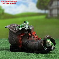 Фигурное кашпо "Ботинок с лягушками" 15х24см