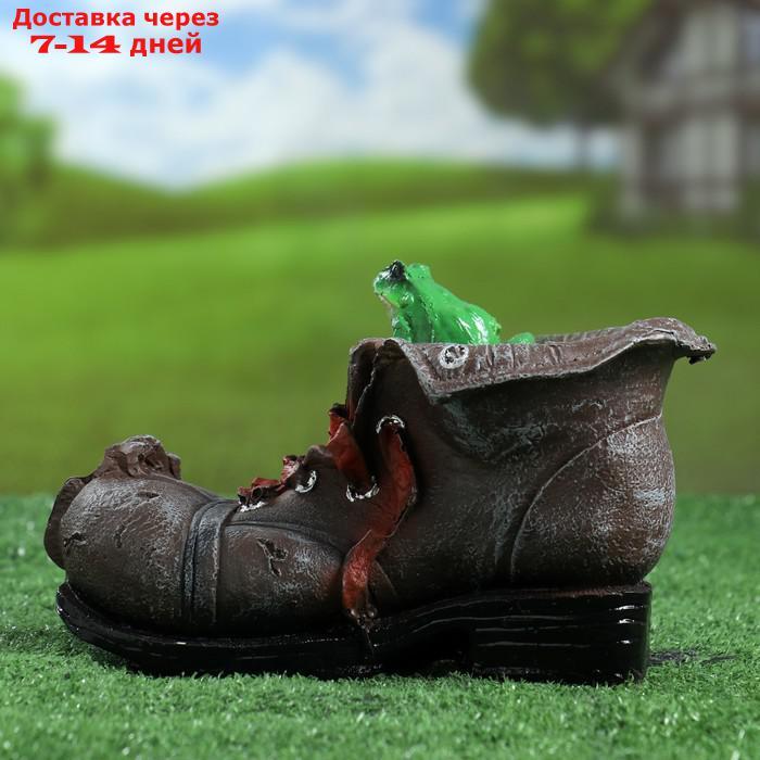 Фигурное кашпо "Ботинок с лягушками" 15х24см - фото 3 - id-p195707596