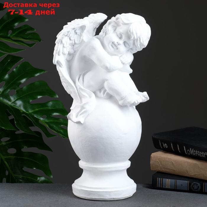 Фигура "Ангел спящий на шаре" белый 15х19х40см - фото 1 - id-p195710415