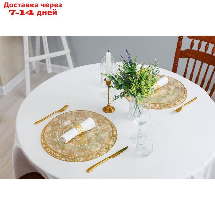 Набор салфеток кухонных Доляна "Веер", 38×38 см, 4 шт, цвет золото - фото 5 - id-p195675544