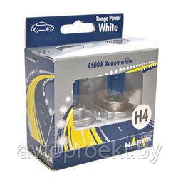 Галогеновые лампы Narva H4 60/55W Range Power White 4500K (2шт.)