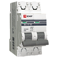 Автоматический выключатель 2P 63А (C) 6кА ВА 47-63 EKF PROxima