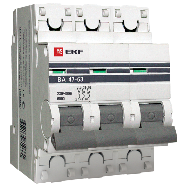 Автоматический выключатель 3P 20А (C) 6кА ВА 47-63 EKF PROxima - фото 1 - id-p196031623