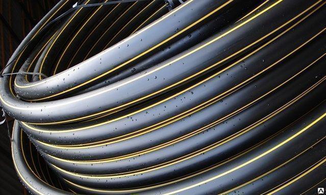 Труба ПЭ100 ГАЗ-ВОДА SDR11 черная с желтой полосой 32х3,0. Цена без НДС