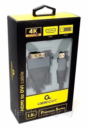 Кабель HDMI - DVI CC-HDMI-DVI-4K-6 4K 1.8м. 19M/19M Cablexpert