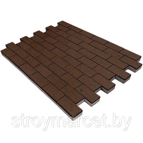 Тротуарная плитка Прямоугольник Лайн, 40 мм, коричневый, гладкая - фото 1 - id-p196063615
