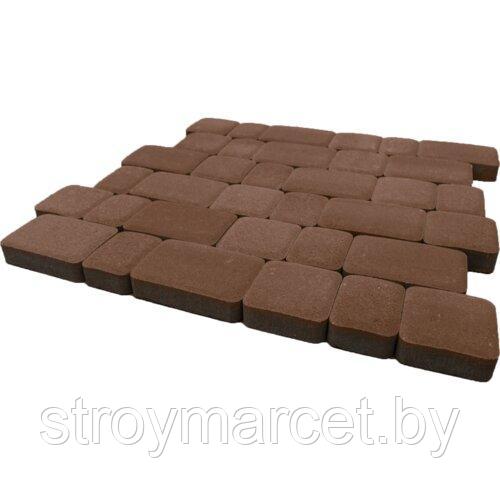 Тротуарная плитка Инсбрук Альт, 40 мм, коричневый, гладкая - фото 1 - id-p196063624