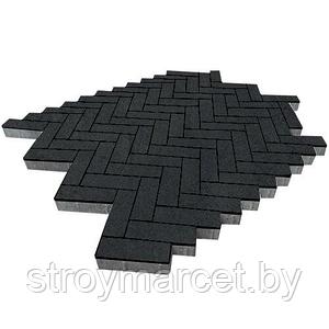 Тротуарная плитка Паркет, 60 мм, чёрный, гладкая