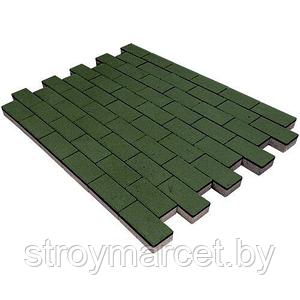 Тротуарная плитка Прямоугольник Лайн, 40 мм, темно-оливковый, гладкая