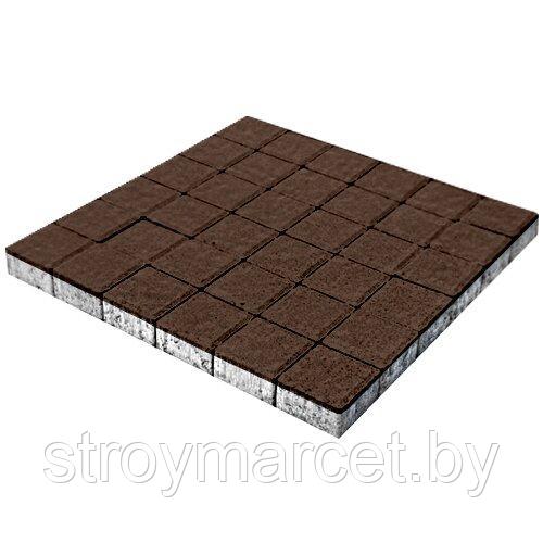 Тротуарная плитка Квадрат большой, 60 мм, коричневый, бассировка - фото 1 - id-p196063720