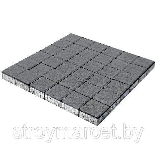 Тротуарная плитка Квадрат большой, 60 мм, серый, бассировка - фото 1 - id-p196063723